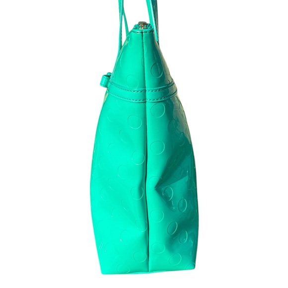 EUC Kate Spade Camellia Street Teal Patent Leather Handbag - Picture 4 of 14